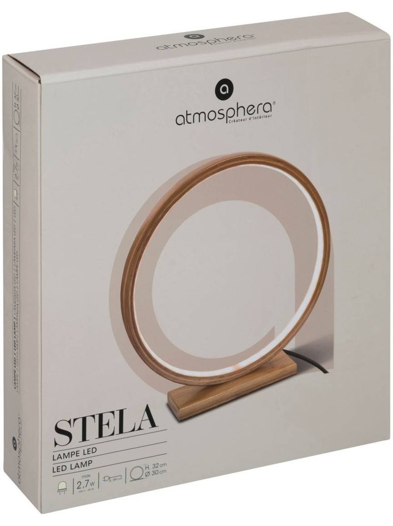 Lampe led bambou forme circulaire stela Beige - Kiabi