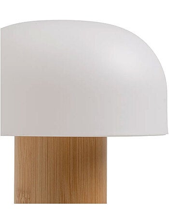 Lampe LED champignon en bambou naturel