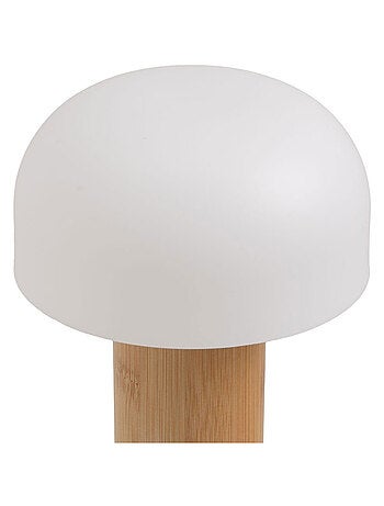 Lampe LED champignon en bambou naturel