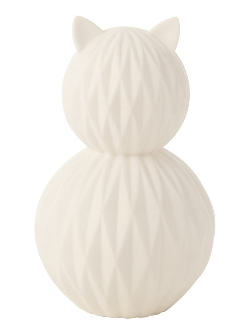 Lampe LED chat en porcelaine 22 cm Blanc - Kiabi