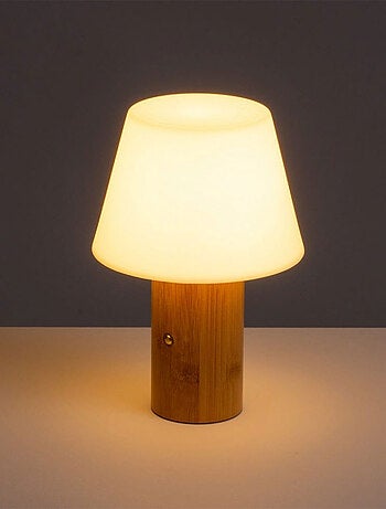 Lampe LED en bambou naturel