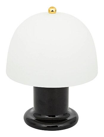 Lampe LED haut 21 cm verre noir