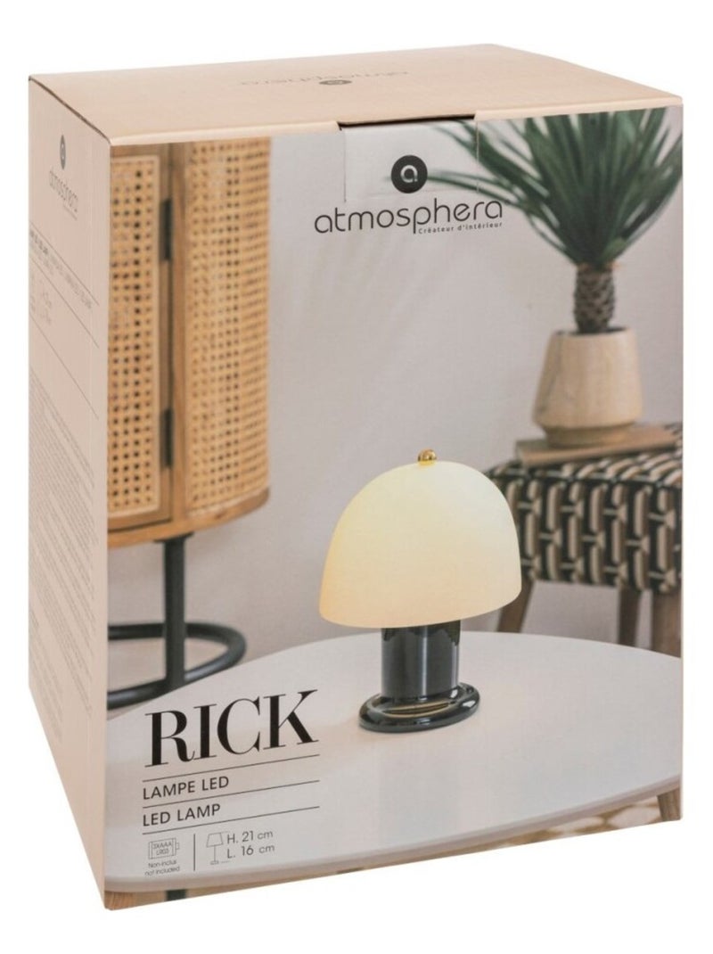 Lampe LED haut 21 cm verre noir Noir - Kiabi