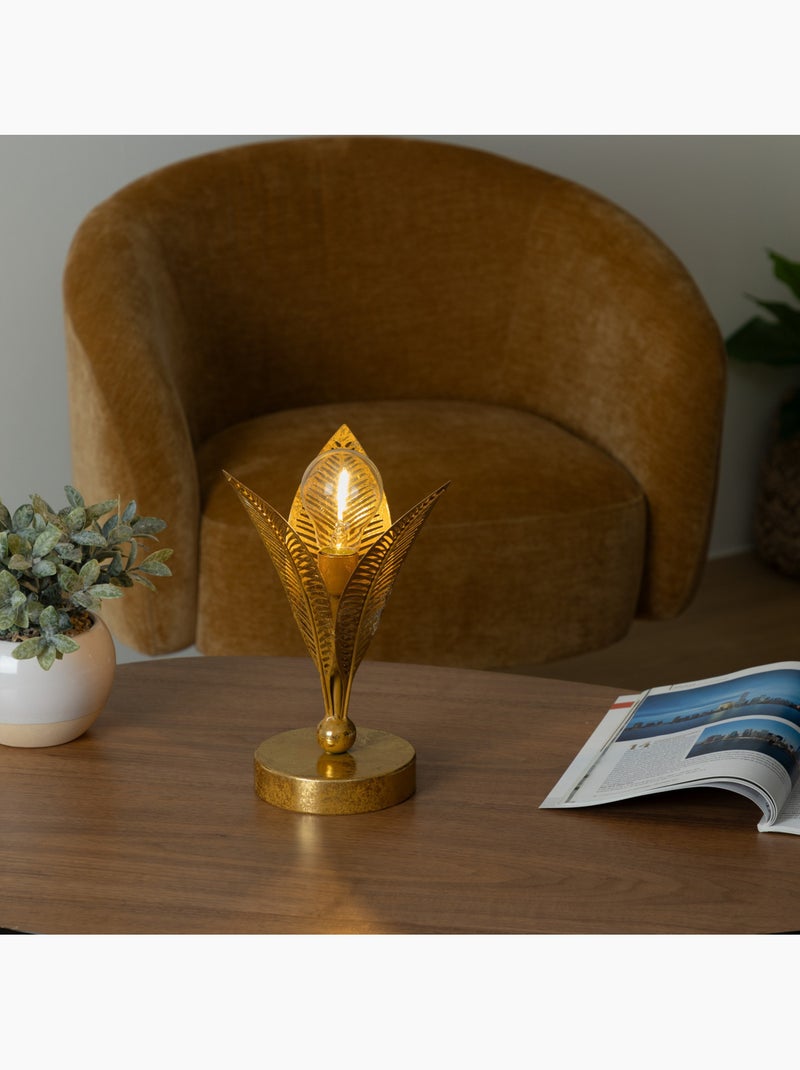 Lampe LED structure métal feuilles dorées FEUILLE Doré - Kiabi