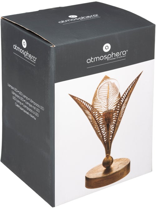 Lampe LED structure métal feuilles dorées FEUILLE - Kiabi
