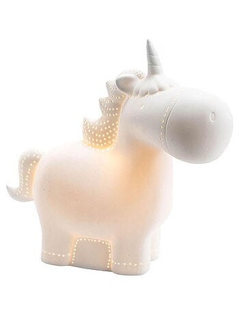 Lampe licorne à poser en porcelaine