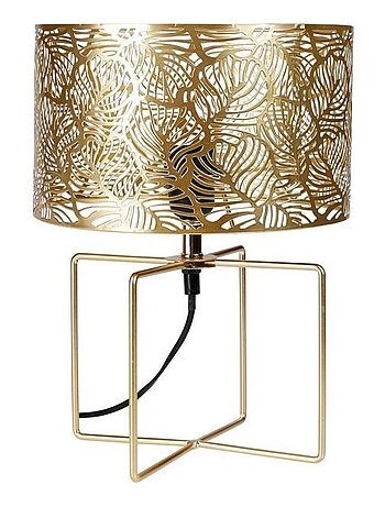 Lampe métal ajouré Calathéa doré