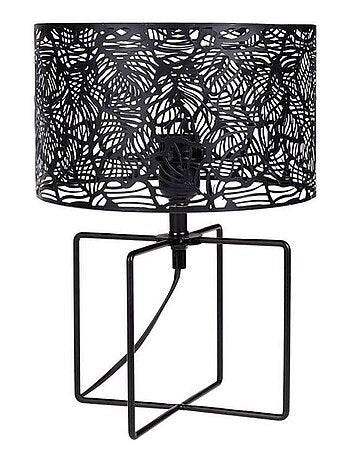 Lampe métal ajouré Calathéa noir