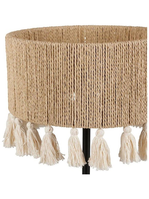 Lampe métal coton Charlotte noire beige - Kiabi