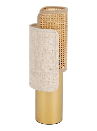 Lampe métal coton lin Bourgeon beige