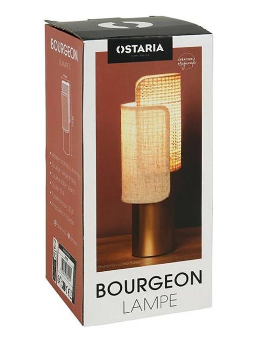 Lampe métal coton lin Bourgeon beige - Kiabi