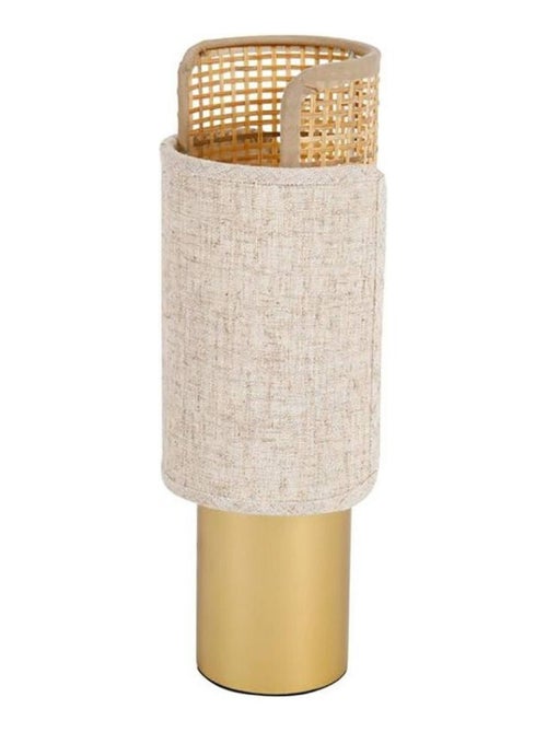 Lampe métal coton lin Bourgeon beige - Kiabi