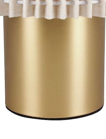 Lampe métal lin Auréline écru dorée