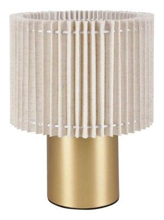 Lampe métal lin Auréline écru dorée