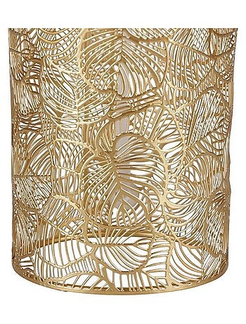 Lampe métal lin Calathéa beige dorée