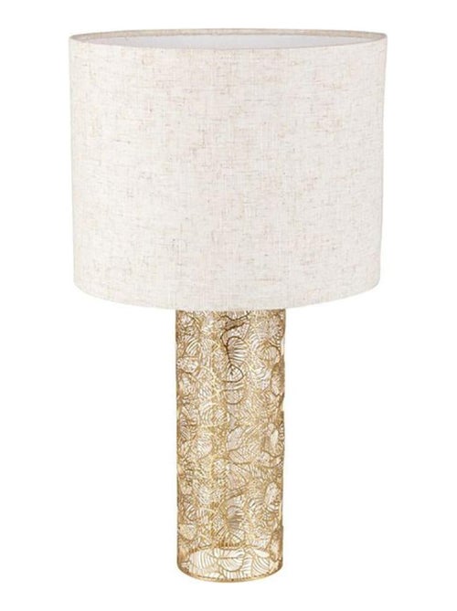 Lampe métal lin Calathéa beige dorée - Kiabi