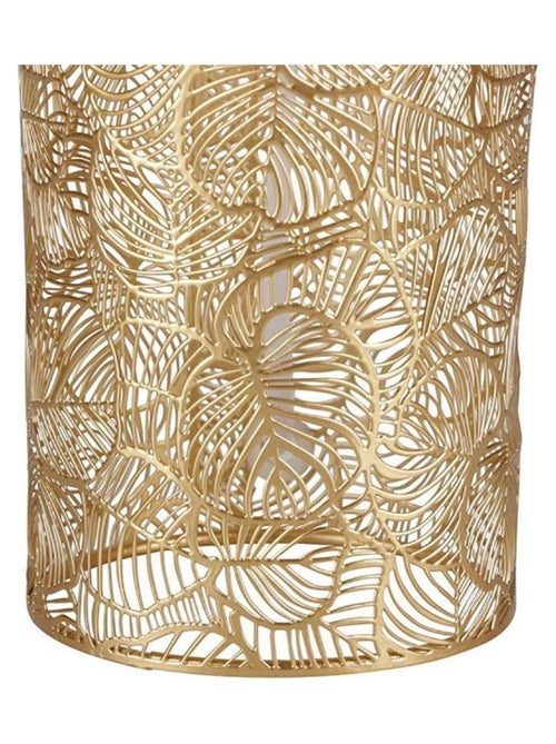 Lampe métal lin Calathéa beige dorée - Kiabi
