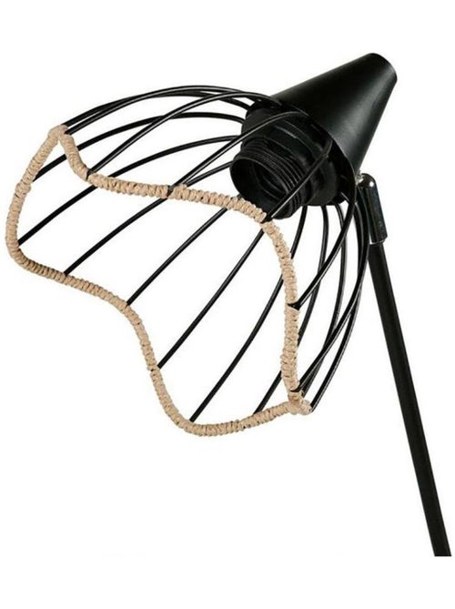 Lampe métal noir abat-jour filaire corde - Kiabi