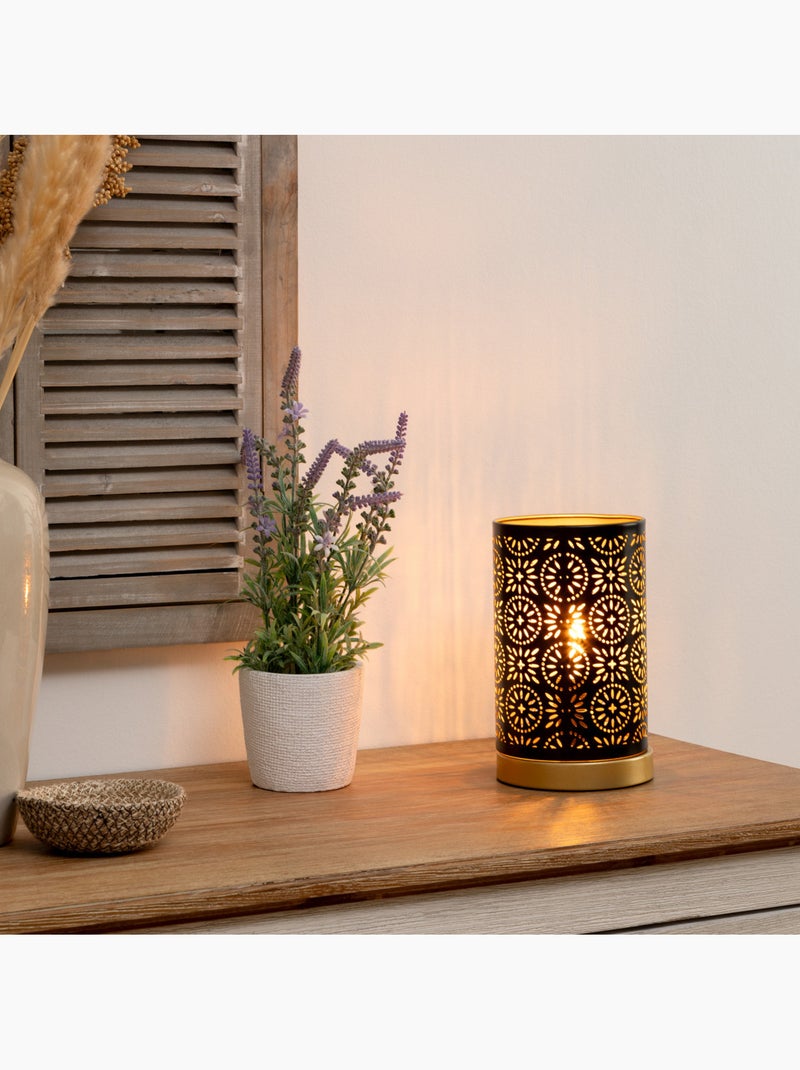Lampe métal noir motifs ajourés dorés GYPSY Noir - Kiabi