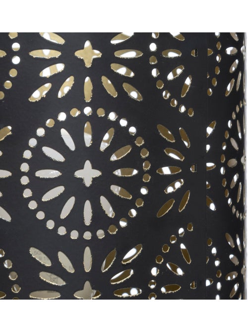 Lampe métal noir motifs ajourés dorés GYPSY - Kiabi