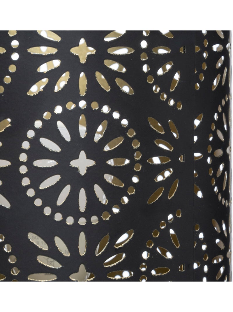 Lampe métal noir motifs ajourés dorés GYPSY Noir - Kiabi