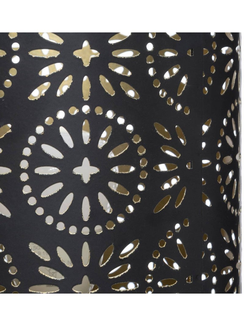 Lampe métal noir motifs ajourés dorés GYPSY Noir - Kiabi