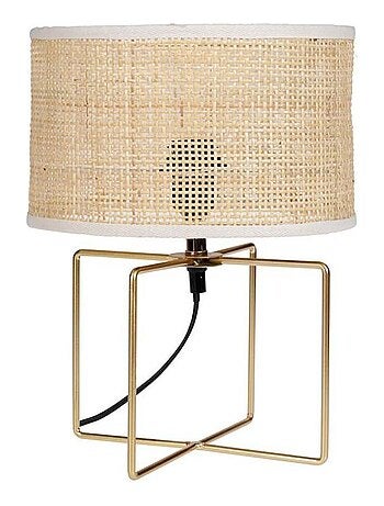 Lampe métal rotin Yuca beige