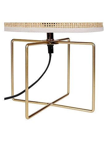 Lampe métal rotin Yuca beige