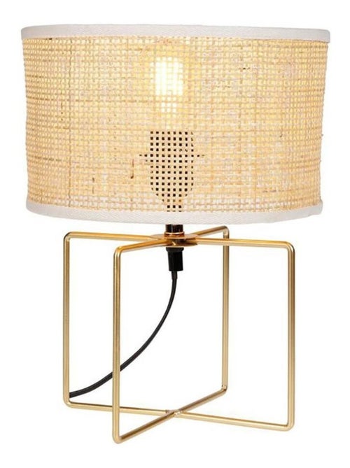 Lampe métal rotin Yuca beige - Kiabi