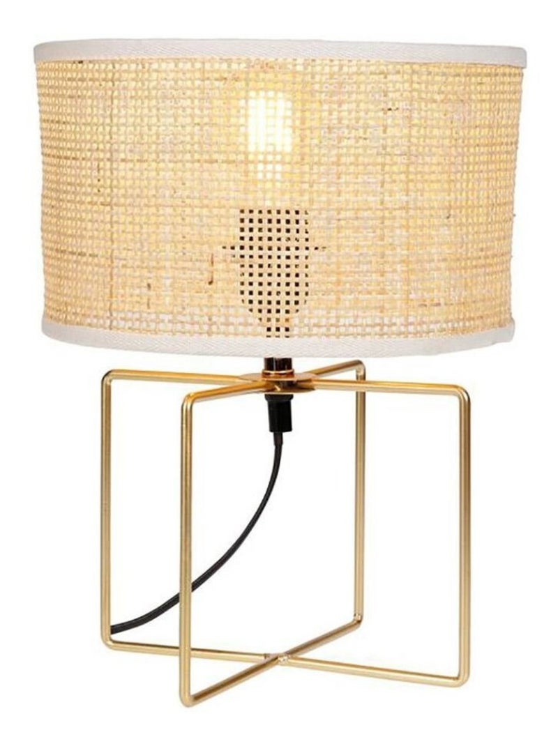 Lampe métal rotin Yuca beige Beige - Kiabi