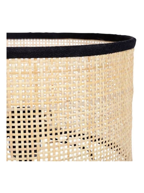 Lampe métal rotin Yuca noir - Kiabi