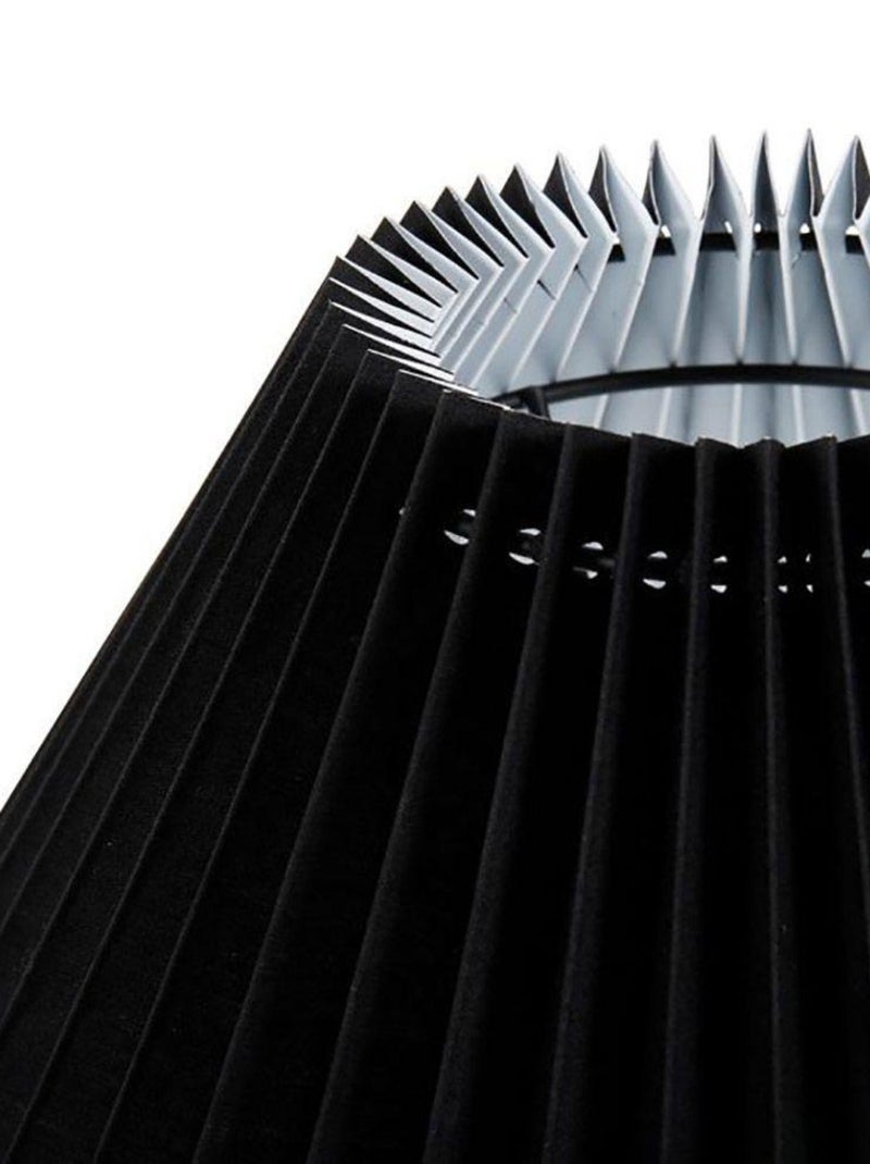 Lampe métal tissu plissé Aurélia noire Noir - Kiabi