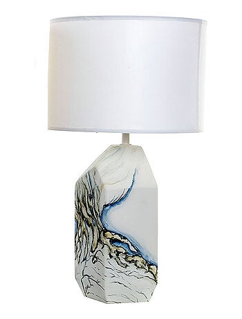 Lampe motif abstrait en céramique abat jour