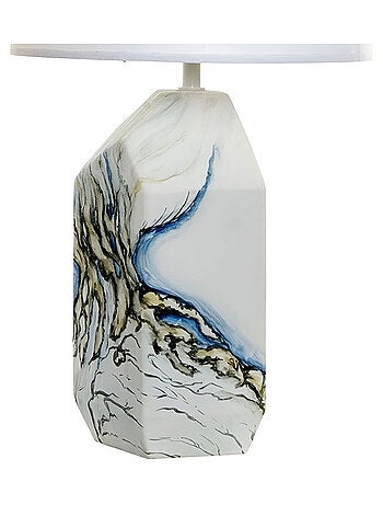 Lampe motif abstrait en céramique abat jour