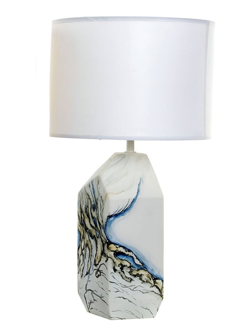 Lampe motif abstrait en céramique abat jour Blanc - Kiabi