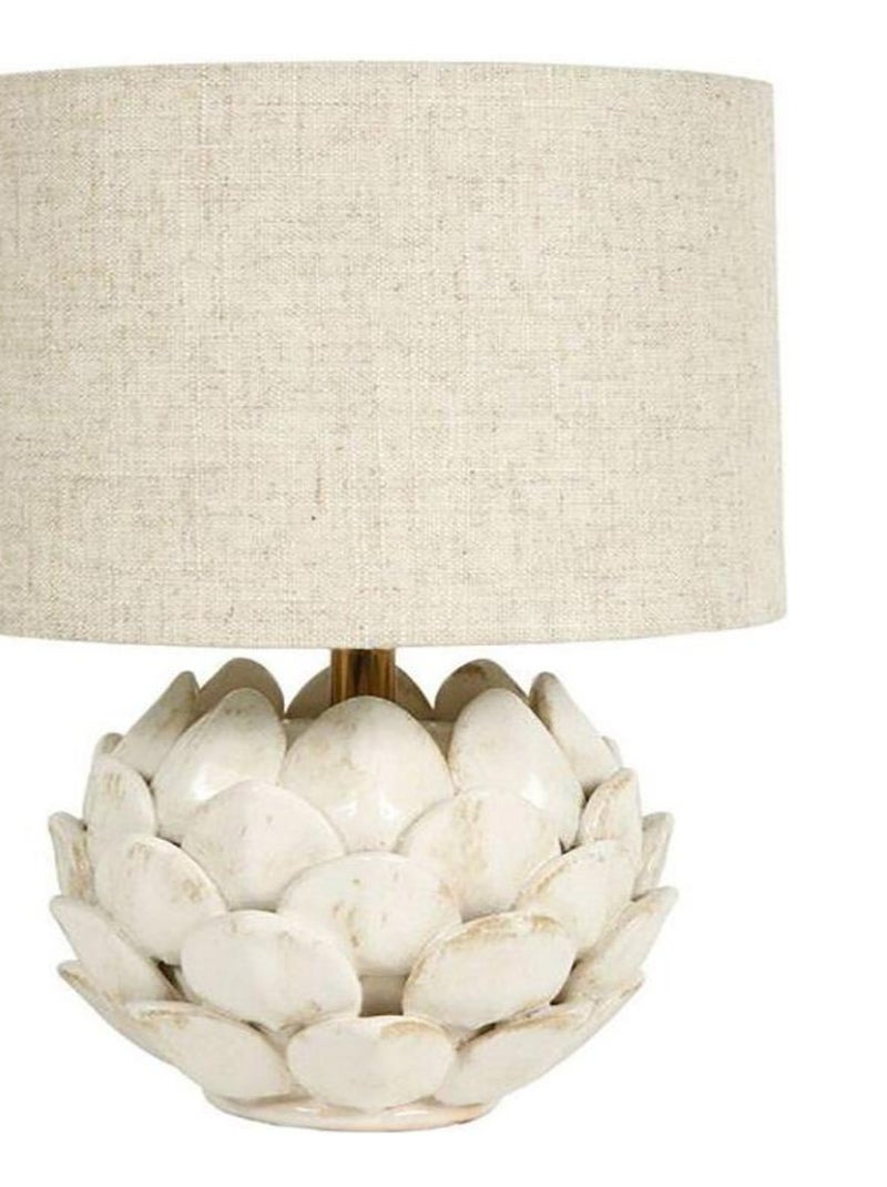 Lampe pétales céramique lin beige Beige - Kiabi