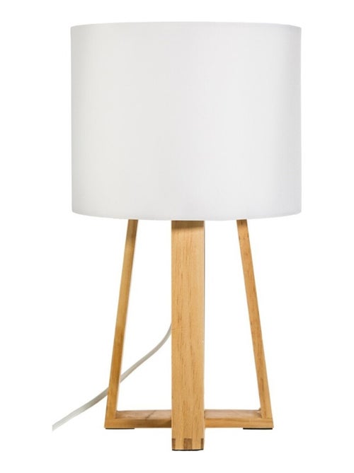 Lampe pied bois Molu blanc - Kiabi