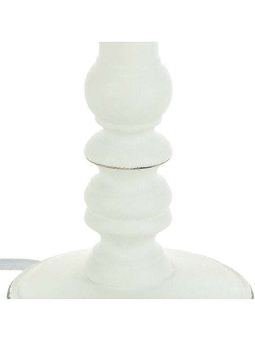 Lampe pied bois tourné abat-jour tissu LEO - Kiabi