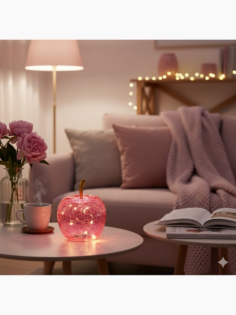 Lampe Pomme lumineuse 10 Led Rose - Kiabi