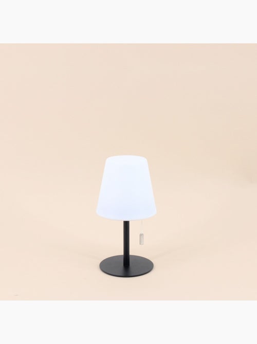 Lampe recharg. USB IP44 métal noir et abat-jour blanc 20cm - Kiabi