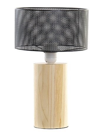 Lampe rétro en bois et métal
