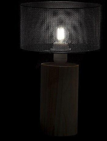 Lampe rétro en bois et métal
