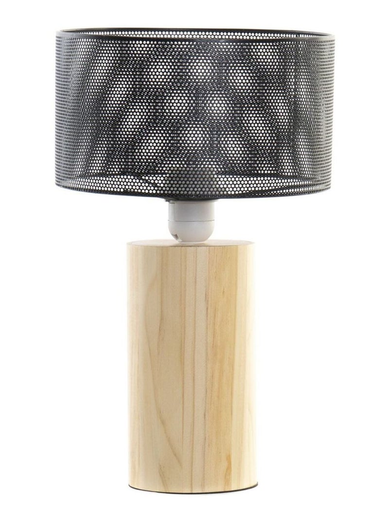 Lampe rétro en bois et métal Beige/Noir - Kiabi