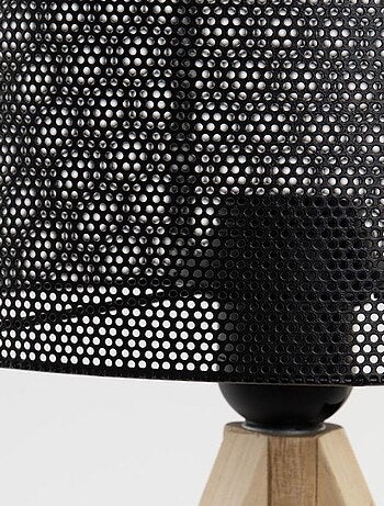 Lampe rétro en métal et bois