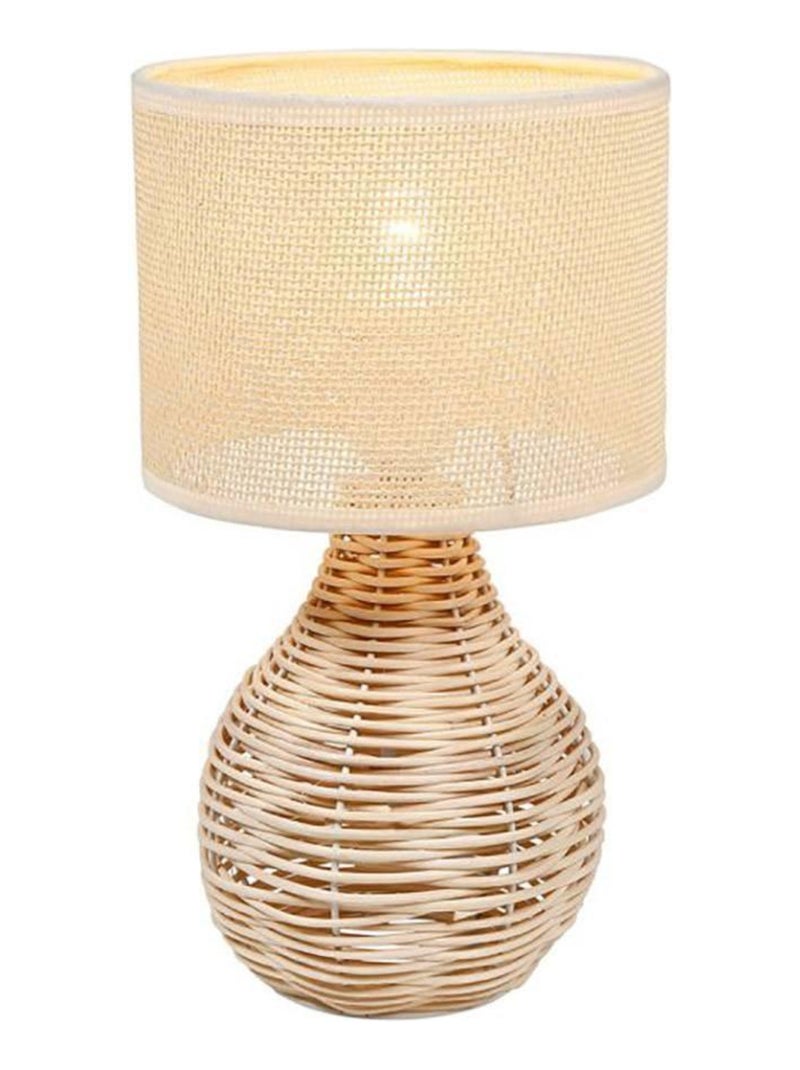 Lampe rotin abat-jour naturel Beige - Kiabi