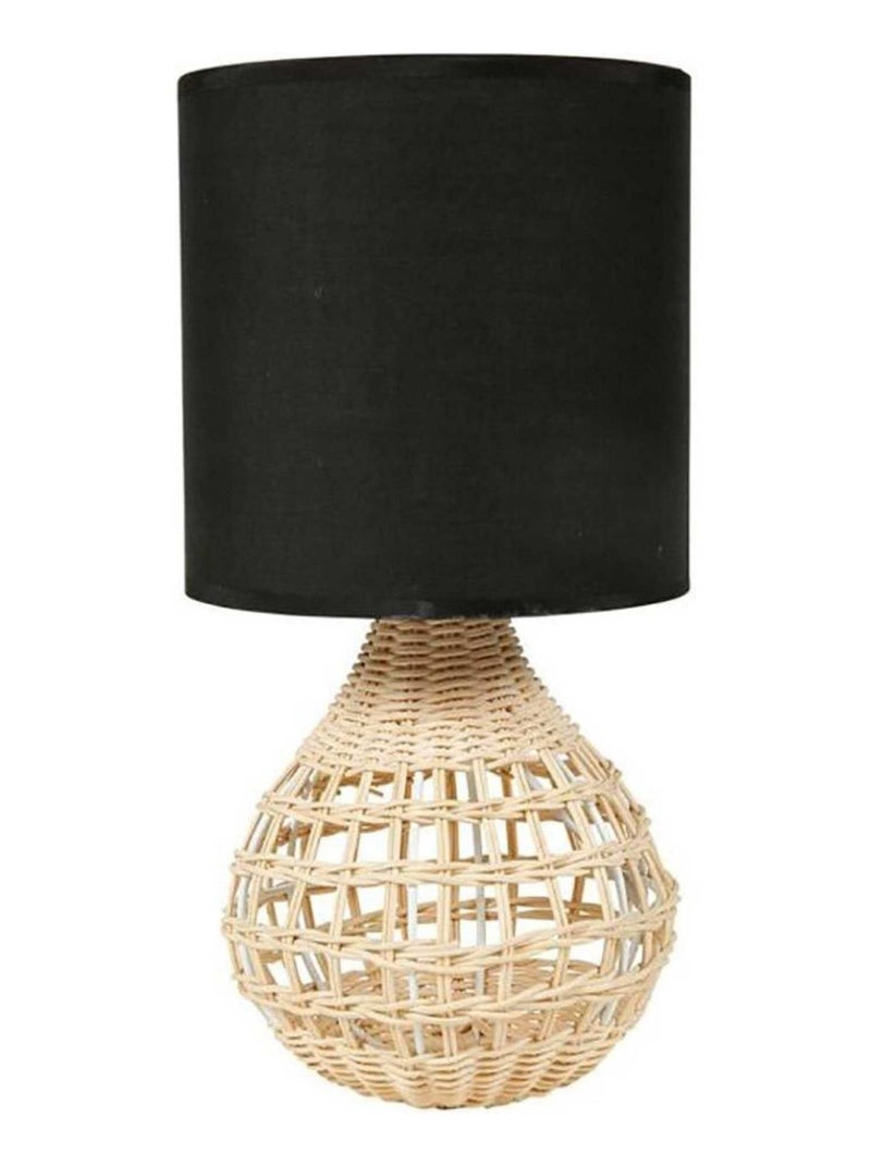 Lampe rotin fine abat-jour noir Beige - Kiabi