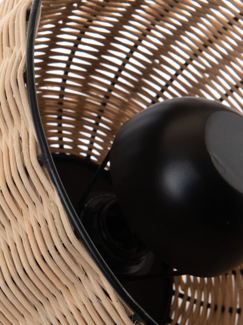 Lampe "samuel" en bambou tressé 30 x 26 cm Taupe - Kiabi
