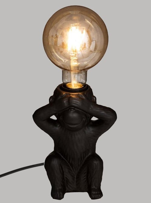 Lampe socle céramique singe yeux noir H17 - Kiabi