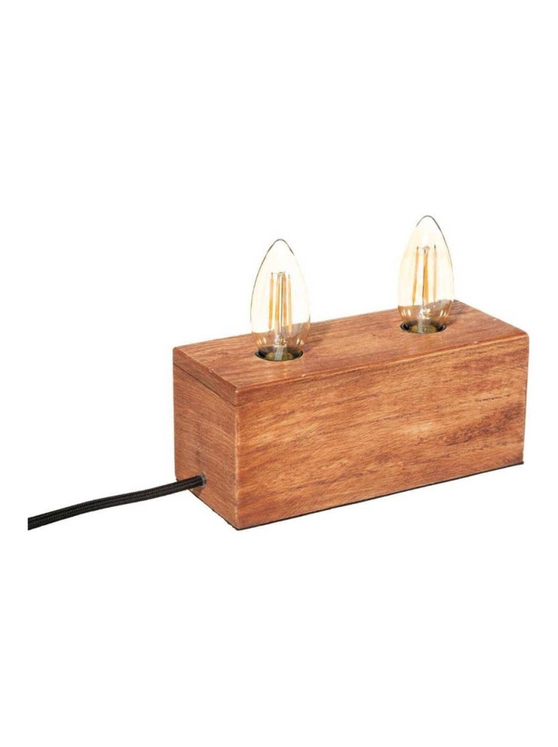 Lampe socle E14 Afra naturel Marron - Kiabi