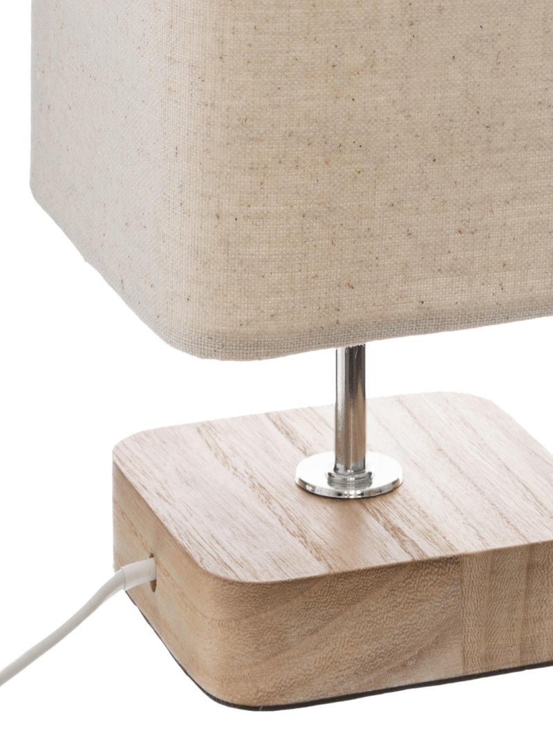 Lampe socle en bois style scandinave Blanc Beige - Kiabi